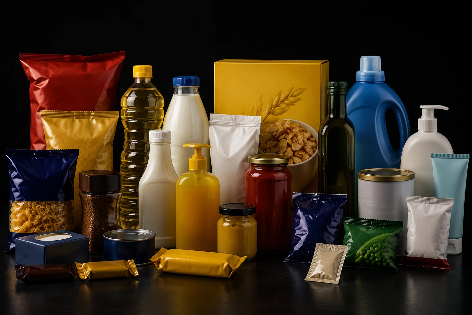 Assorted packaged fast-moving consumer goods